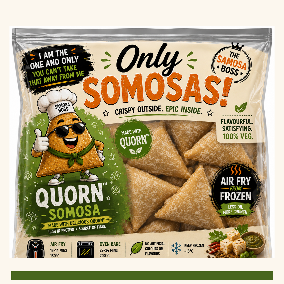 Only Somosas Quorn-style frozen samosa pouch