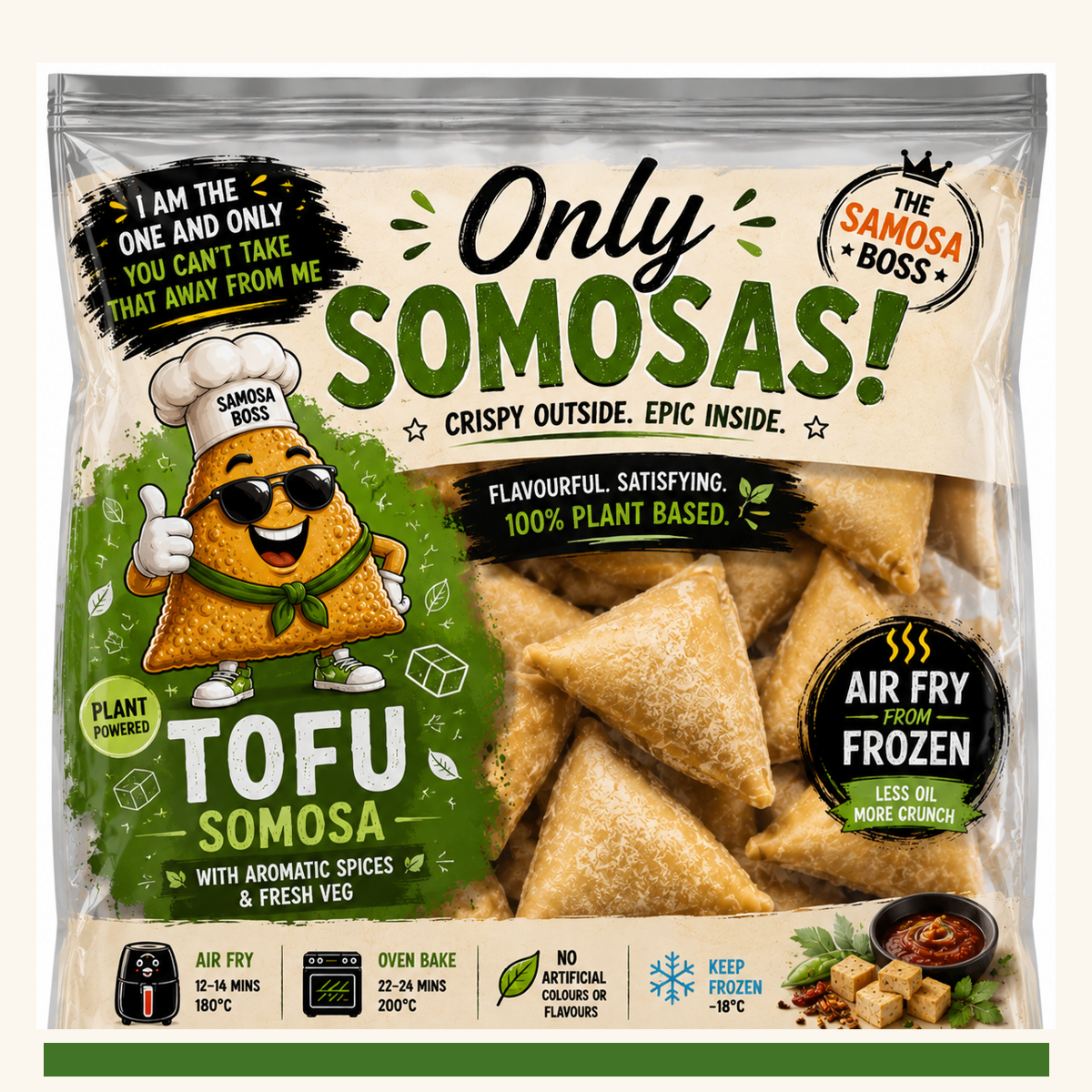 Only Somosas Tofu frozen samosa pouch